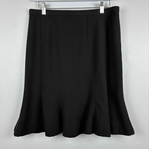 Focus 2000 A-Line Skirt 10 Zip Ruffle Hem Y2K Workwear Classic Vintage Inspired‎